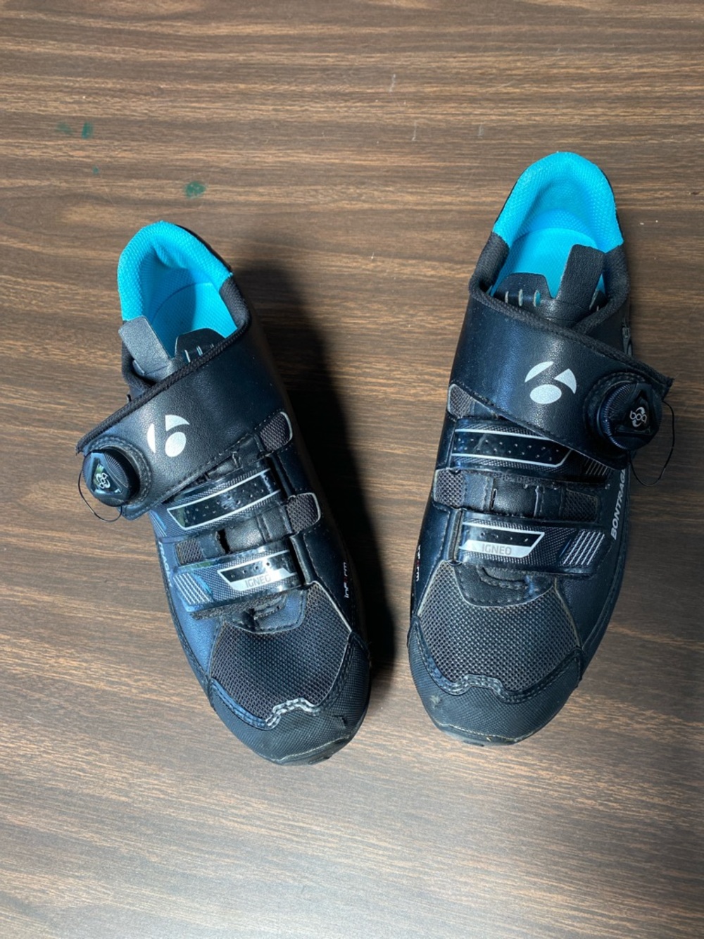 Bontrager Igneo Women's Size 10.5 Mountain Cycling Shoes Black/Teal Boa L6